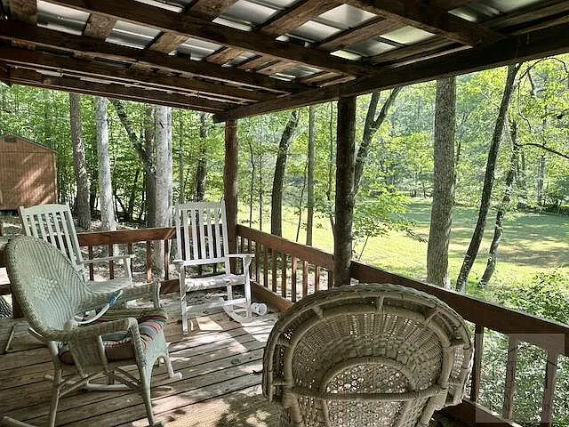 Rocking chairs on the covered porch