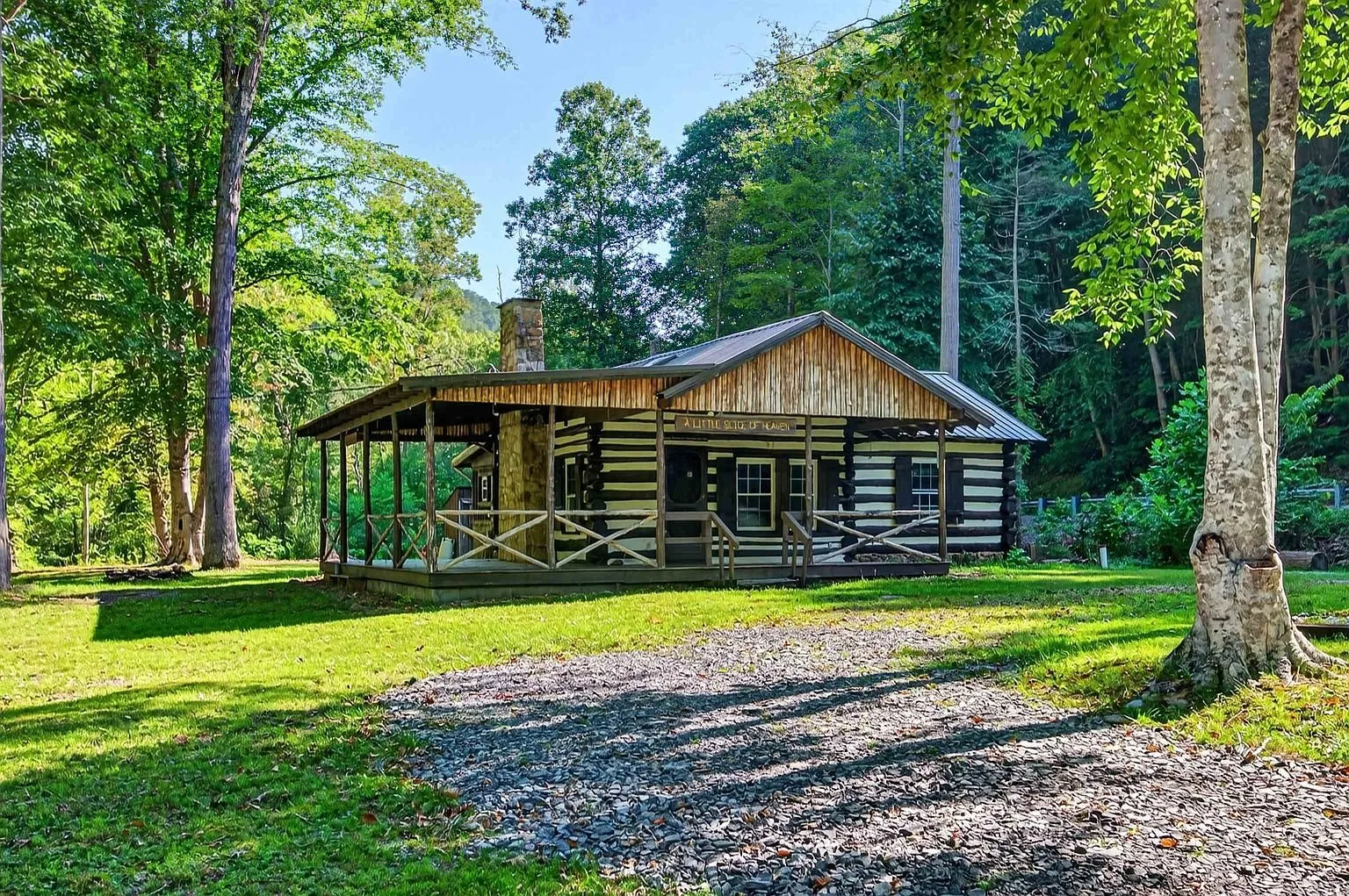 The cabin from across the lawn