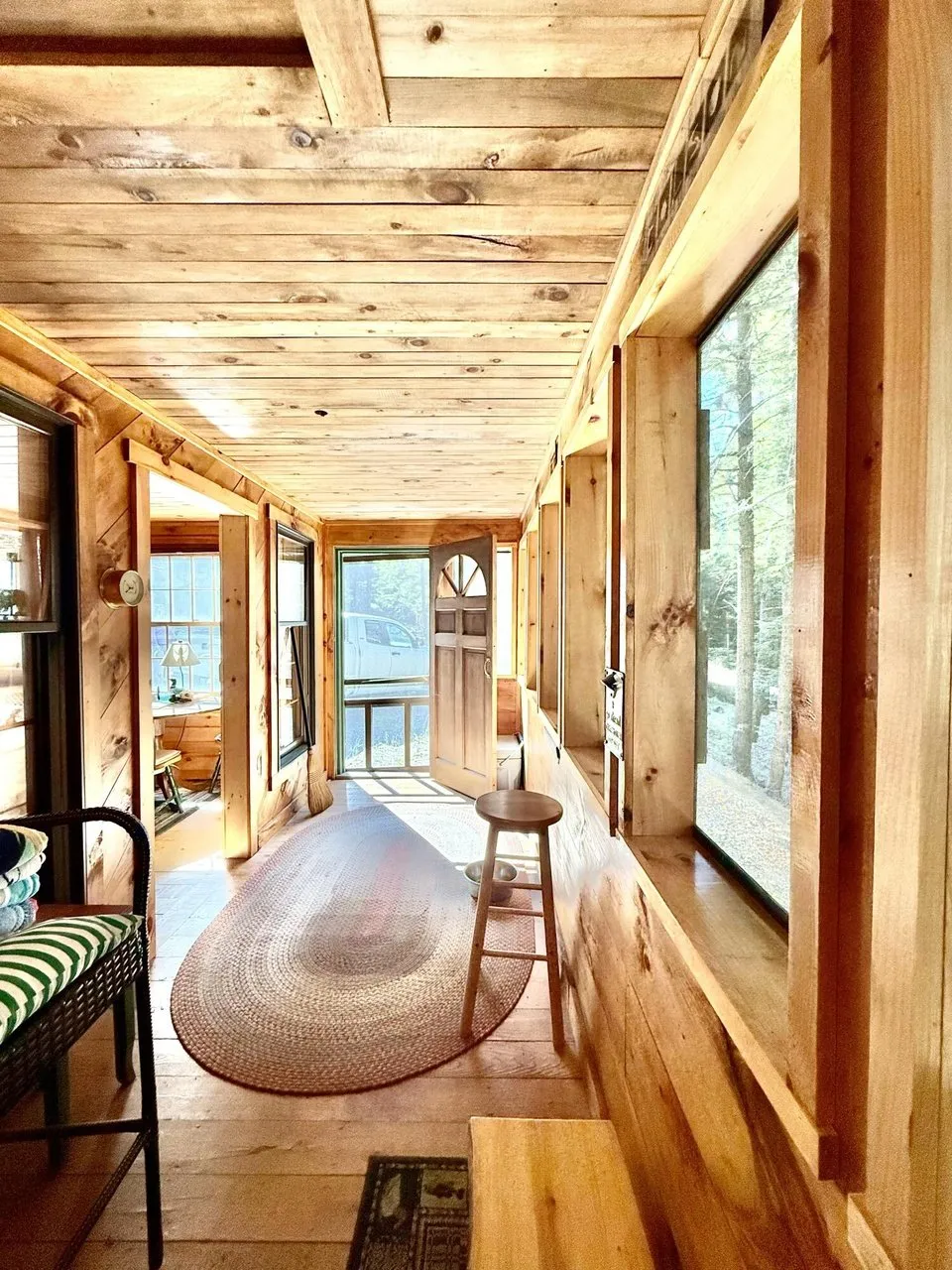 The enclosed porch from the far end