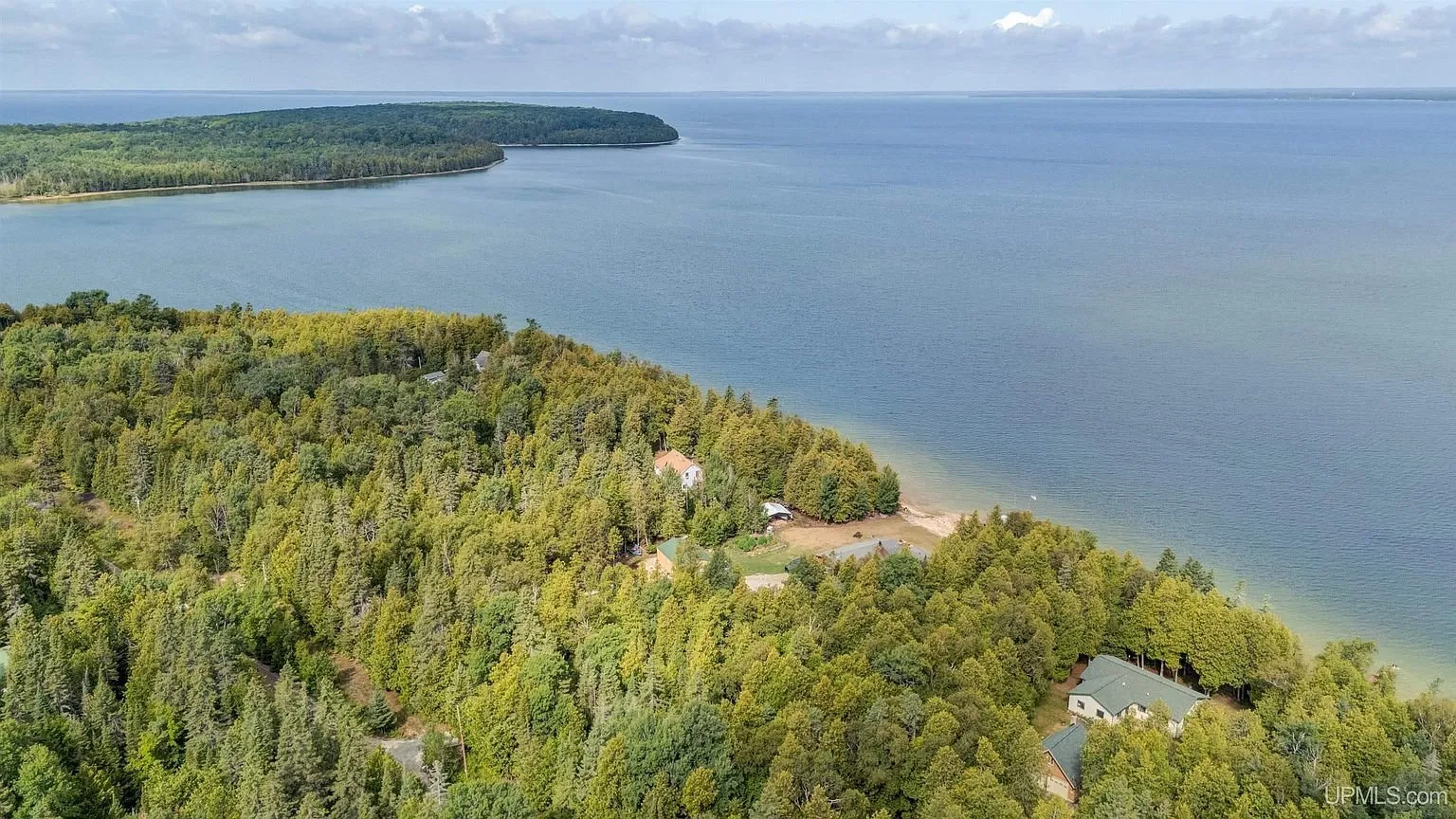 The shoreline and the point seen from over the trees