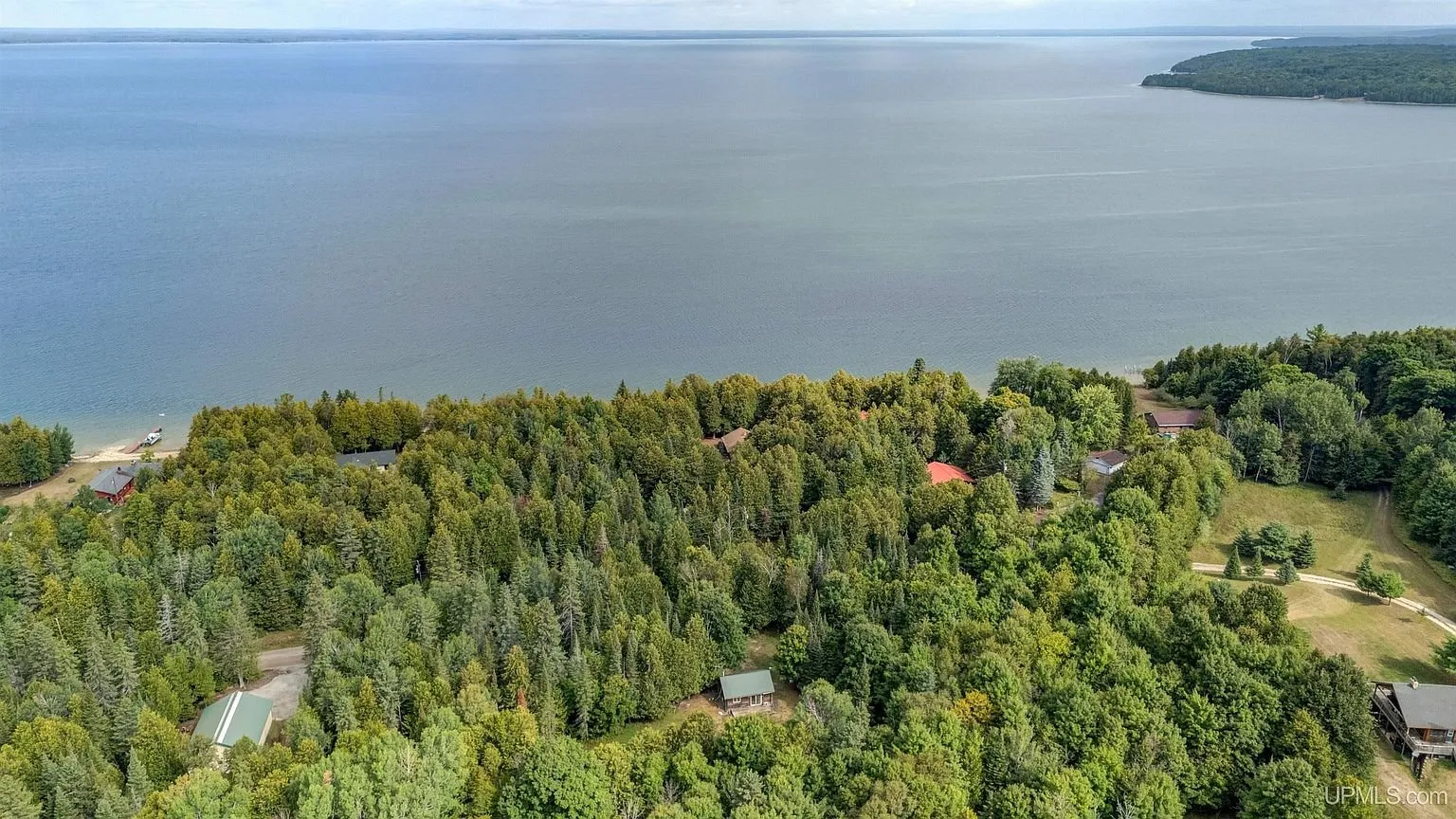 The lake and the far shore from over the subdivision