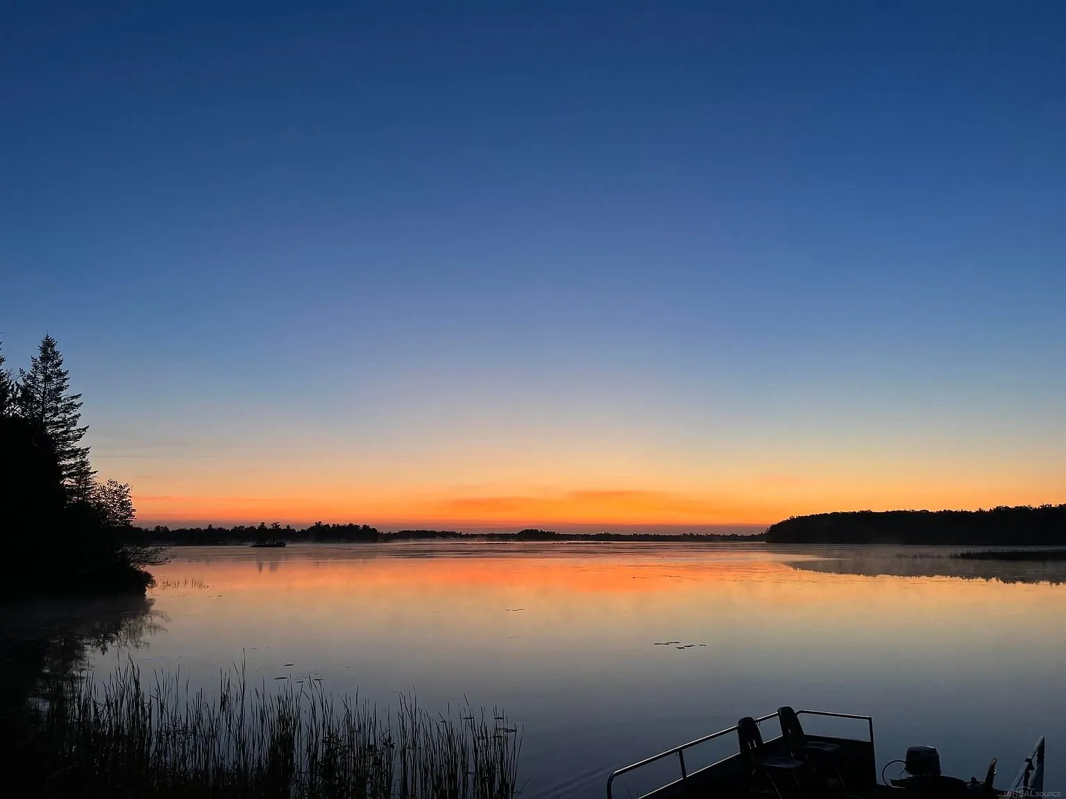 Sunset over the lake from the dock