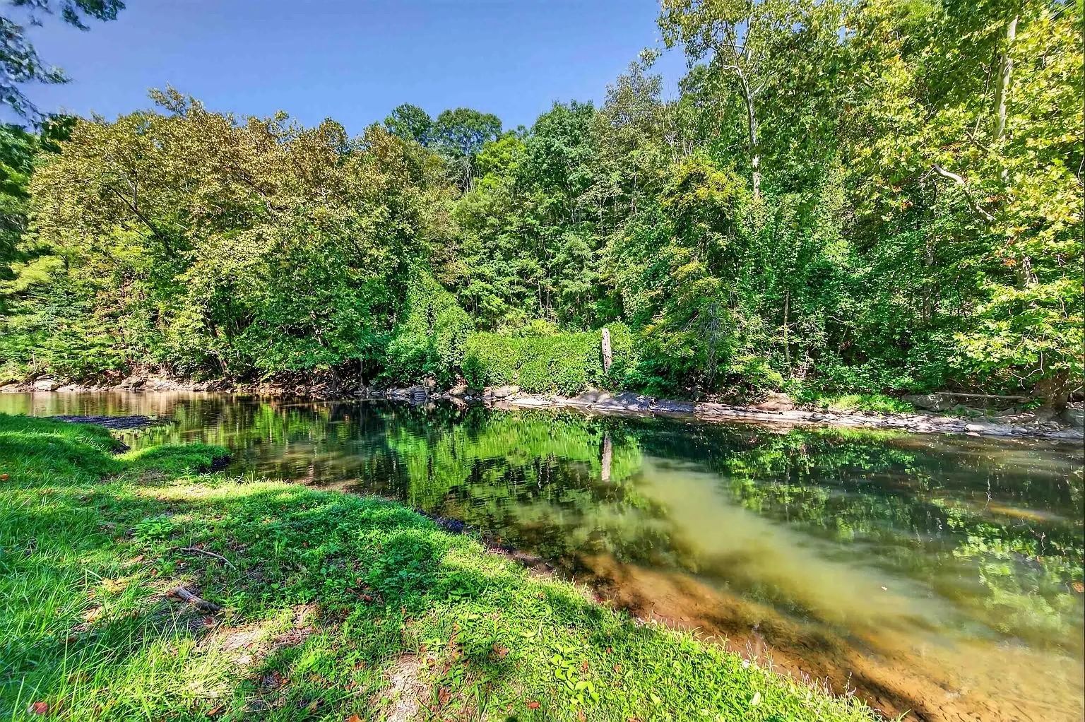 The creek beside the lawn