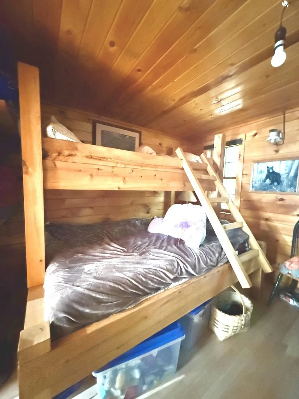 The bunk room with the ladder to the top bunk