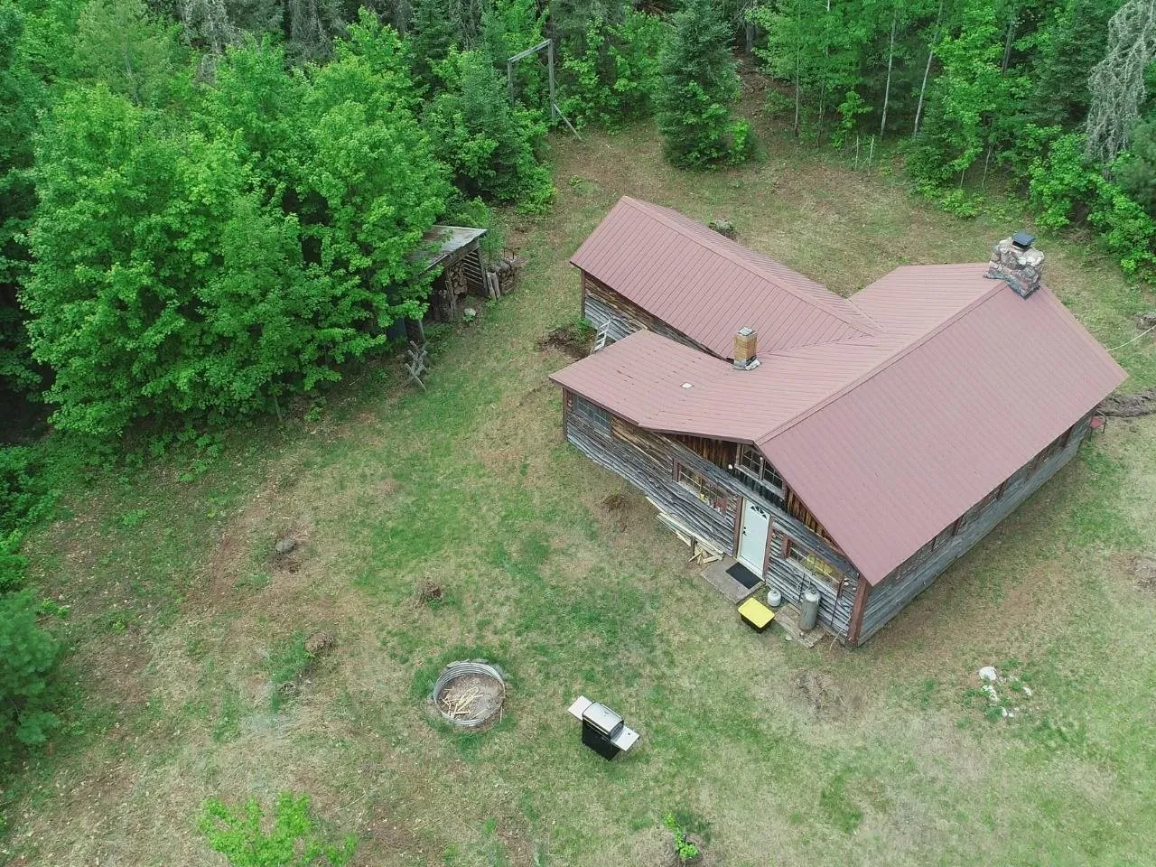 The camp roof and the clearing from directly above