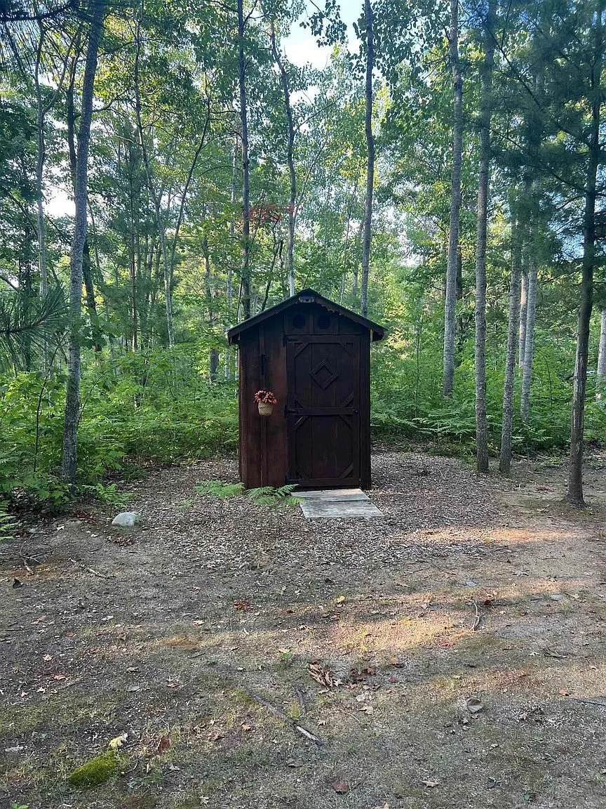 The outhouse in the woods