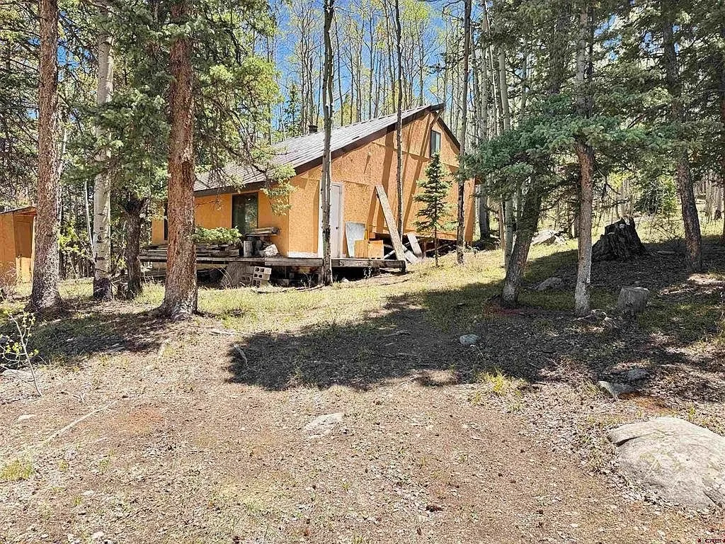 The second cabin in the spruce with the stone stoop