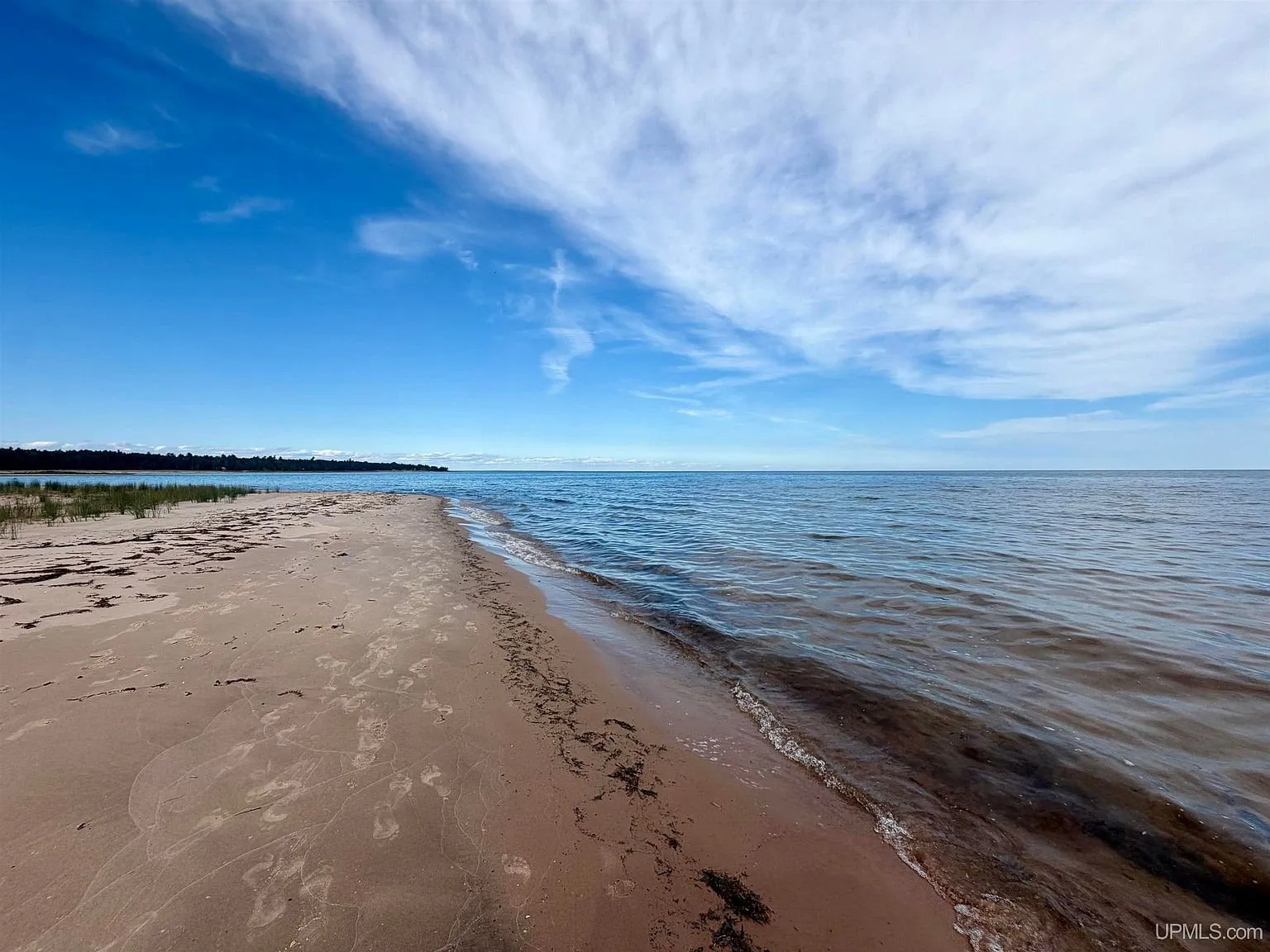 The shoreline of Lake Michigan from the beach