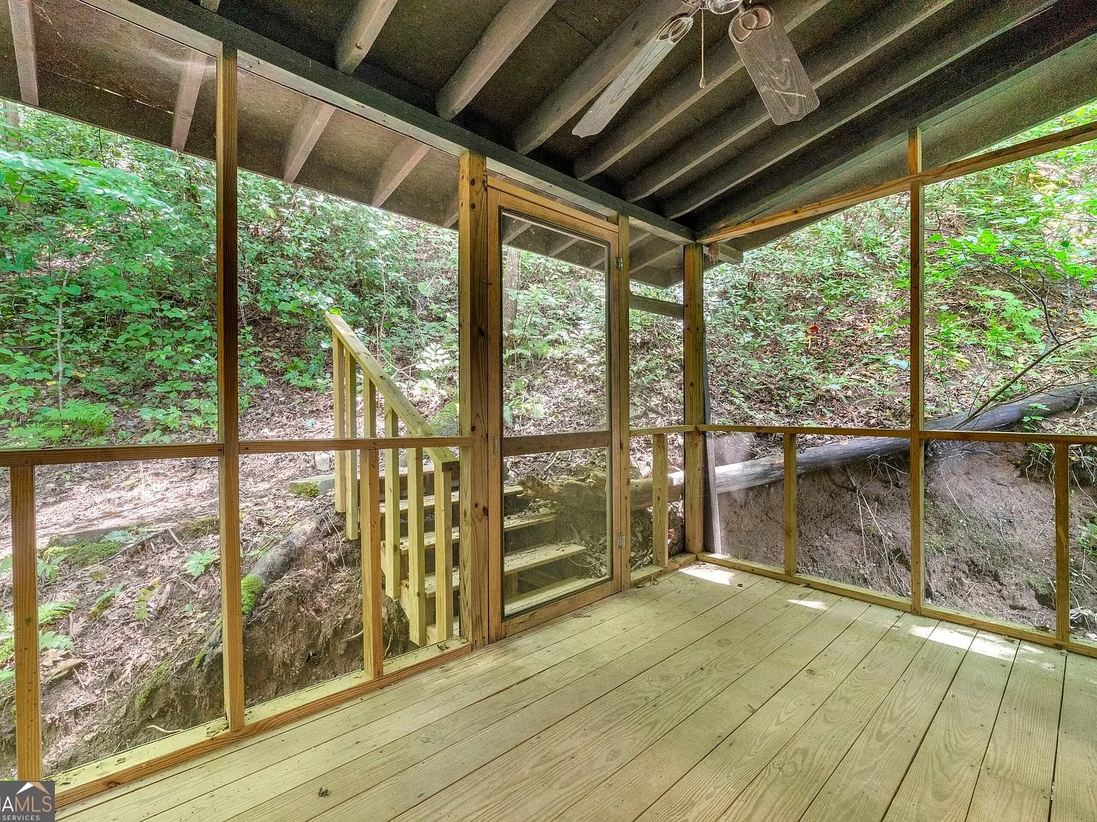 A second view of the screened porch structure
