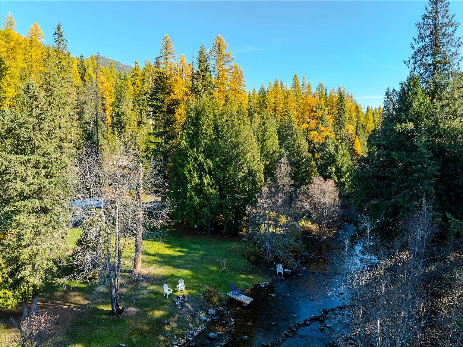 A country road bridge crossing the creek near the property