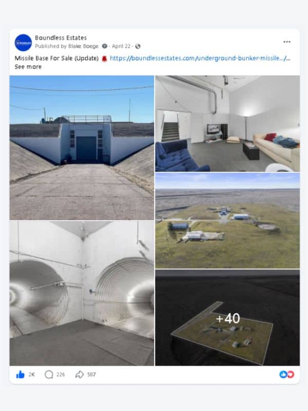 Facebook post for Decommissioned missile base, Kansas: 2K reactions, 226 comments, 587 shares