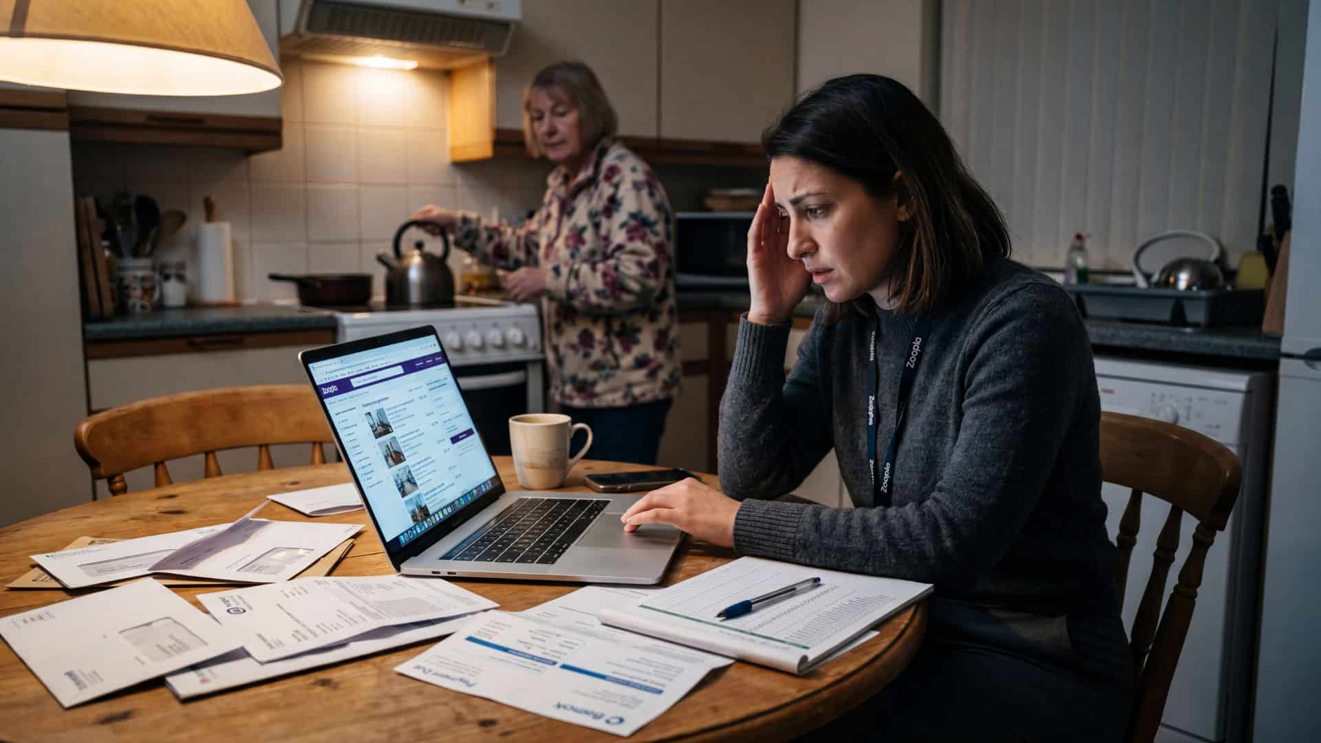 A young adult living at their parents' home as high housing costs delay independence