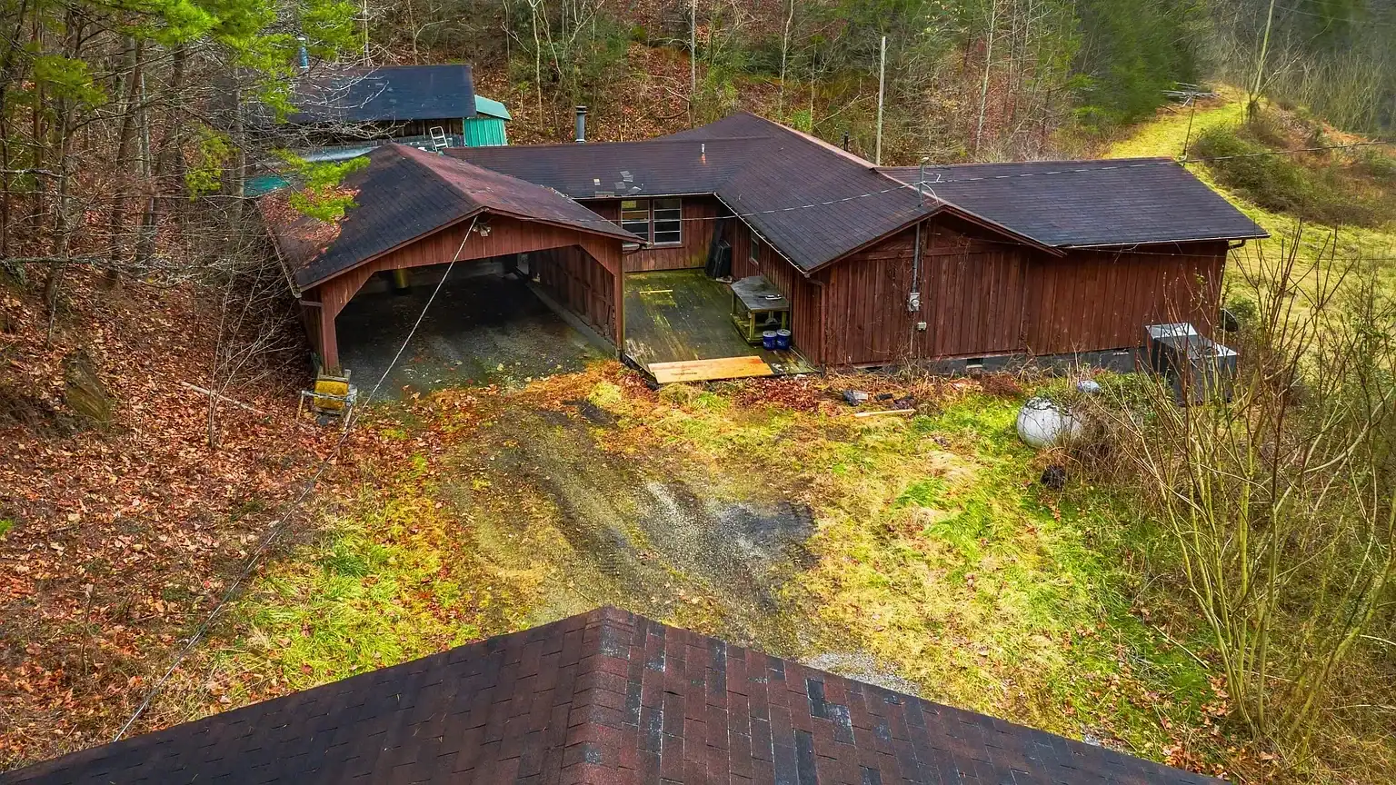 Log Cabin for Sale in Cosby Tennessee on 50 Acres with Pond, Cabins, and Mountain Views 3099 Mica Way, Cosby, TN 37722 Scottie Hooper realtor Cosby Tennessee