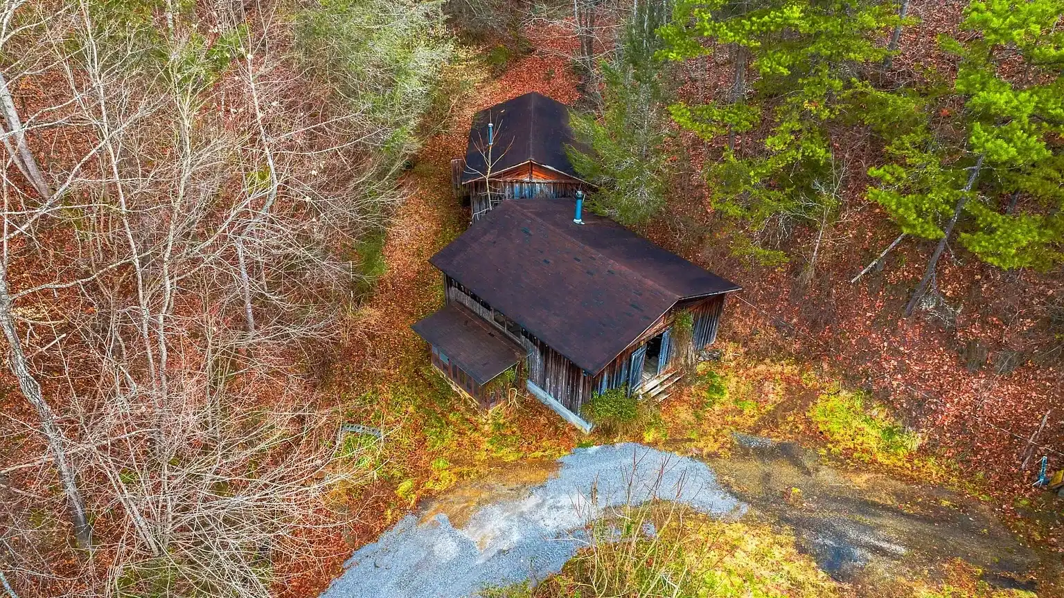 Log Cabin for Sale in Cosby Tennessee on 50 Acres with Pond, Cabins, and Mountain Views 3099 Mica Way, Cosby, TN 37722 Scottie Hooper realtor Cosby Tennessee