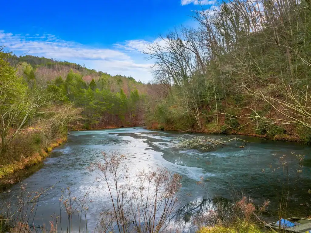 Log Cabin for Sale in Cosby Tennessee on 50 Acres with Pond, Cabins, and Mountain Views 3099 Mica Way, Cosby, TN 37722 Scottie Hooper realtor Cosby Tennessee