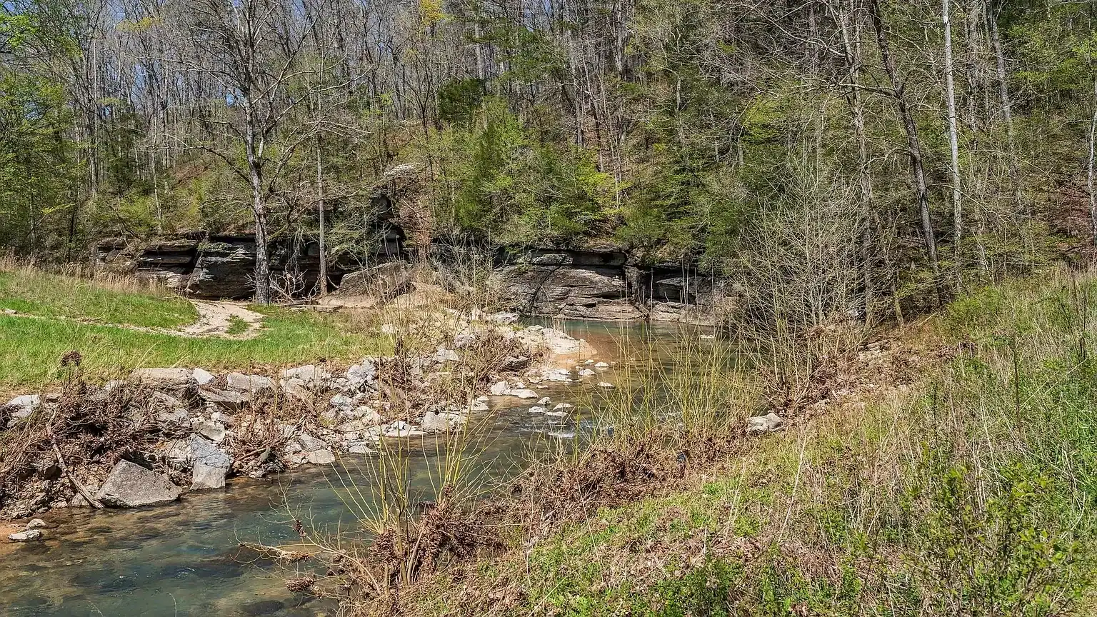 Log Cabin Home with Creek on 12+ Acres for Sale in Nunnelly, TN 6459 Old Mill Creek Rd, Nunnelly, TN 37137